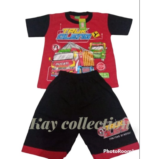 KAOS ANAK SETELAN BUS TOLELET/ TRUK OLENG/MIXUE ANAK LAKI LAKI LENGAN PENDEK KATUN TEBAL