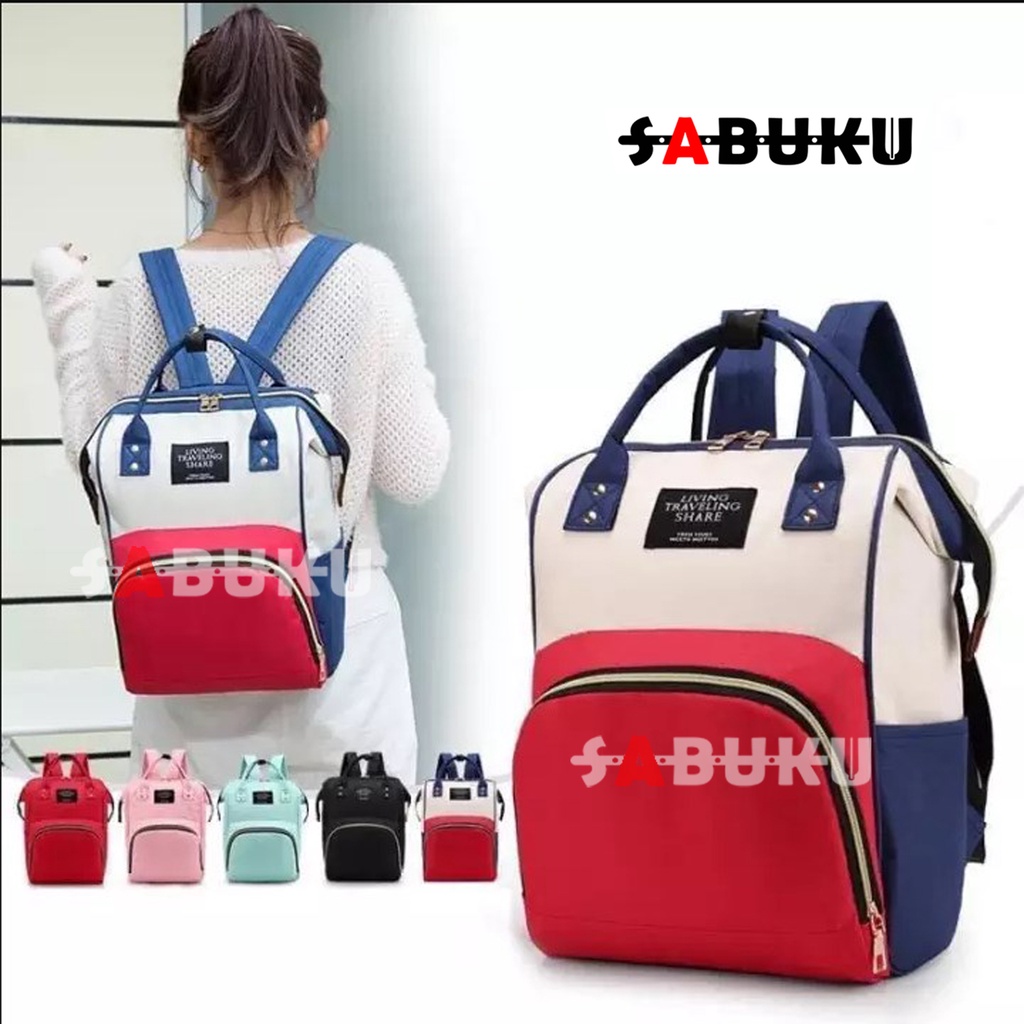 Tas Ransel Bayi Desain Style Korea  Tas Bayi Backpack Mom&amp;Baby Bag Multi-Function - 070