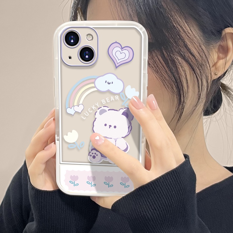 Soft Case Pelindung Transparan Motif Beruang Tahan Banting Untuk IPhone 13 Pro MAX 11 12 Pro 6 6s XS MAX XR 7 8 Plus SE 2020