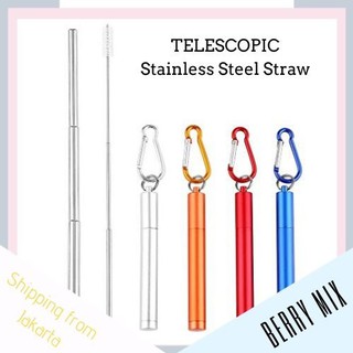 Banbie Folding Straw Foldable Stainless Steel Straw Easy To Clean Reusable Tube