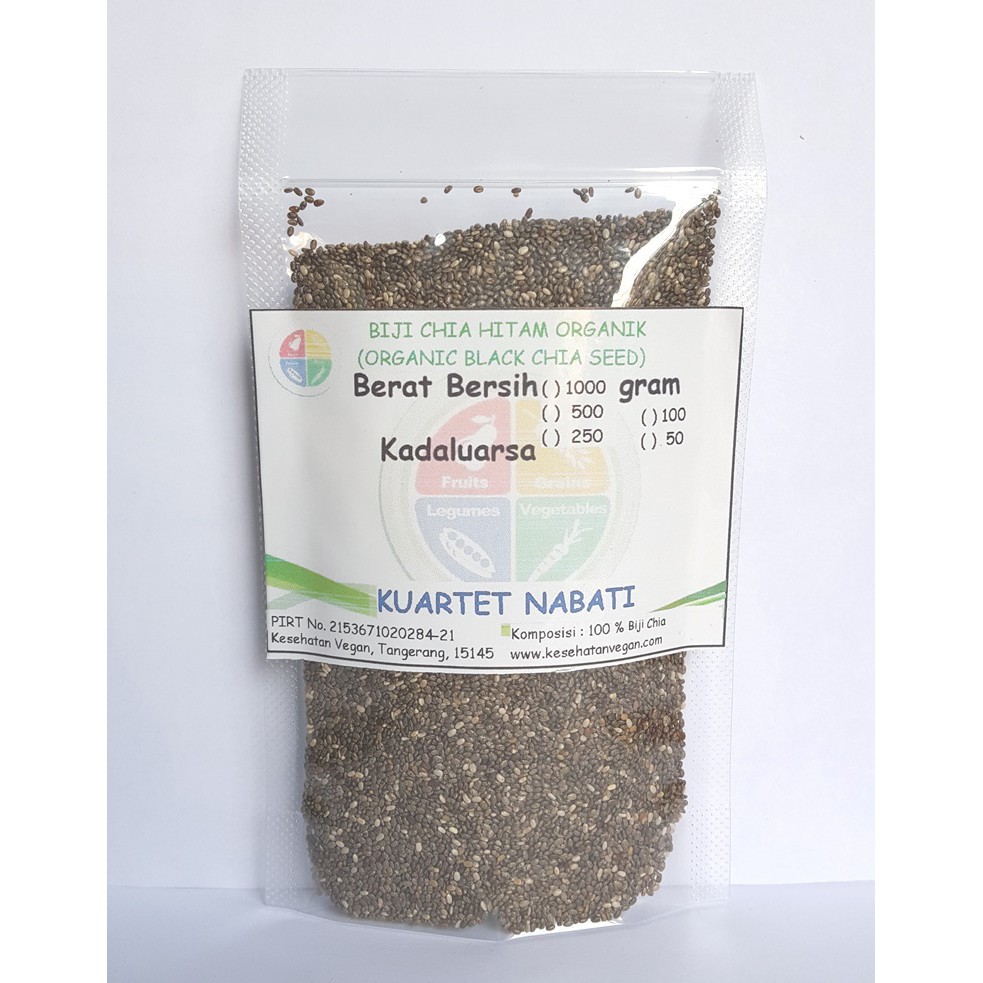 

100gr Organic Black Chia Seed Mexico - Biji Chia Hitam Organik - USDA Certified Organic - Grade A