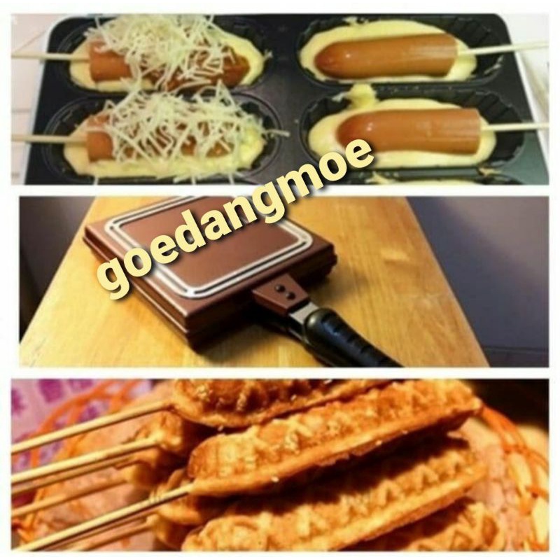 SUGGO Cetakan kue sate waffle wafel Double side pan