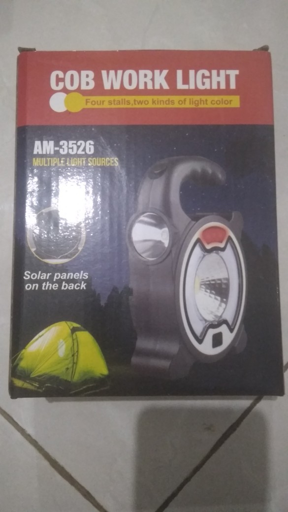 Ruibao Senter Lampu Emergency - Lentera Camping Powerbank Solar Kotak