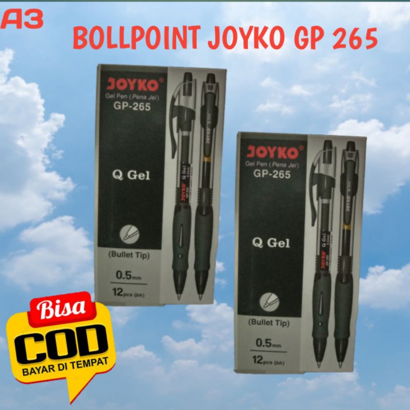 

[PCS] BOLLPOINT GEL JOYKO GEL 265 0,5MM HITAM /PULPEN GEL JOYKO 265 HITAM