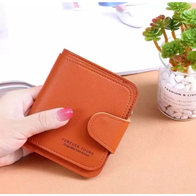 (IMPOR) DOMPET WANITA, DOMPET FOREVER YOUNG - dompet lipat mini wanita-dompet polos - Kode D09-Cokelat