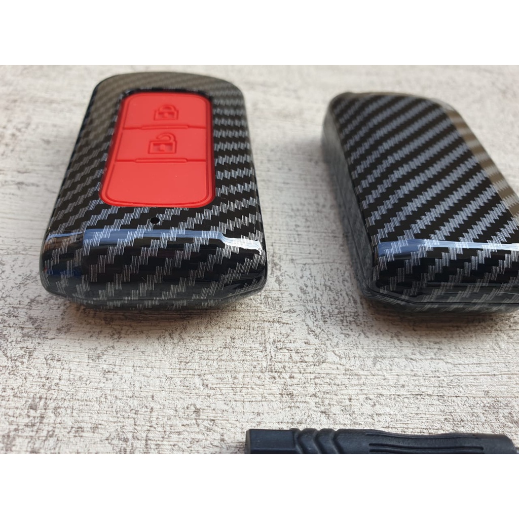 Casing Kunci Carbon Mitsubishi All New Pajero Sport Key Case Cover