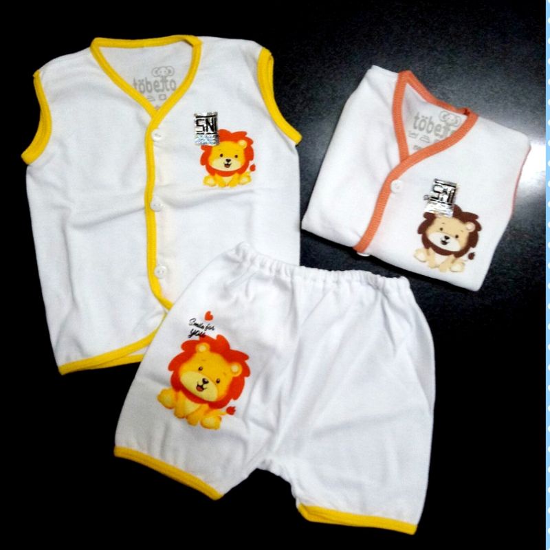 Setelan baju bayi buntung/kutung smile NB Tobetto