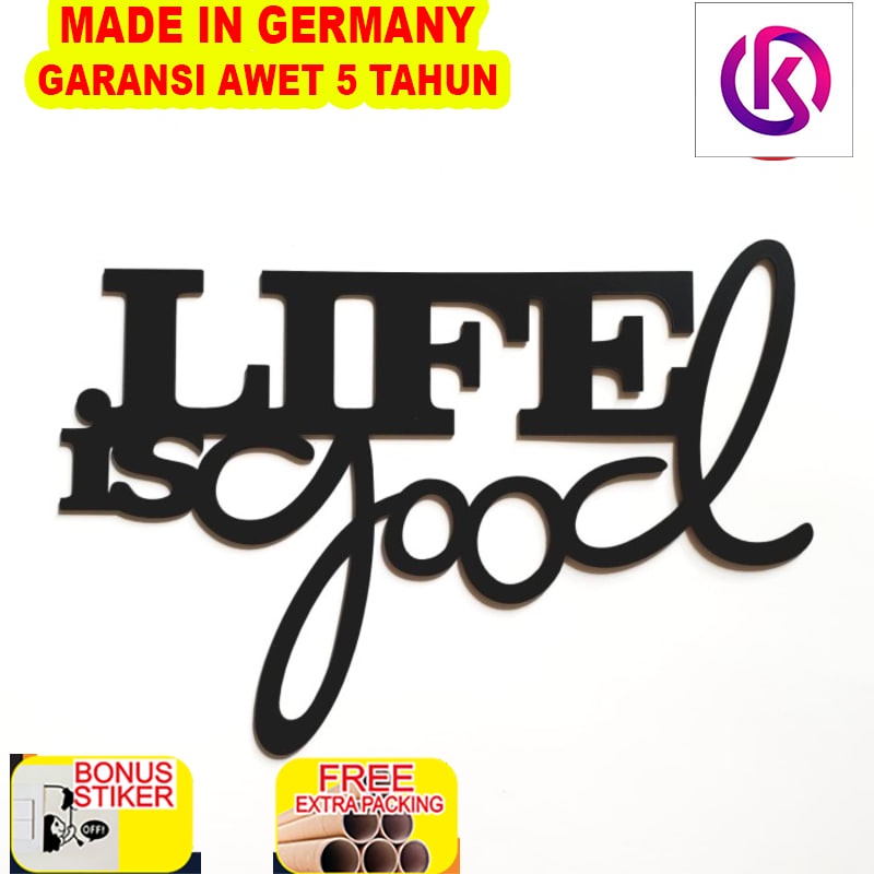 

Promo Hiasan/Dekorasi Tempelan Dinding Akrilik - LIFE IS GOOD - Wall Decor