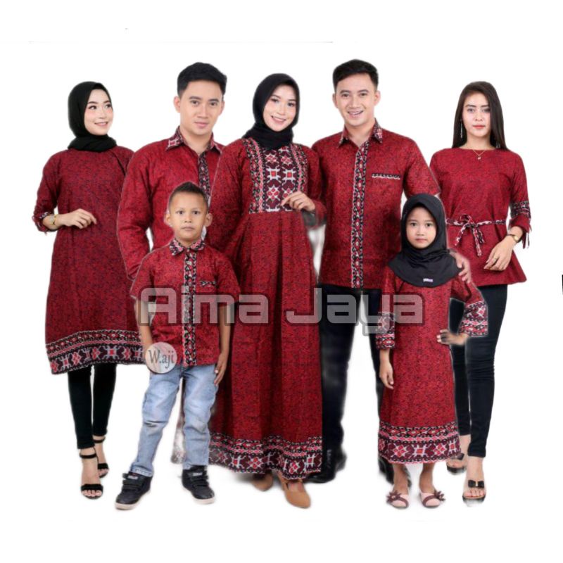 Jual Murah Baju Couple Batik Couple Keluarga Modern Sania Ruffle Ori Ndoro Jowi Dnt Motif Mega Mendung Merah O11dyoJs3r9OXaw