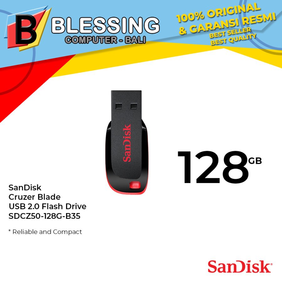 FlashDisk SanDisk 128GB Cruzer Blade USB 2.0 (SDCZ50-128G-B35)