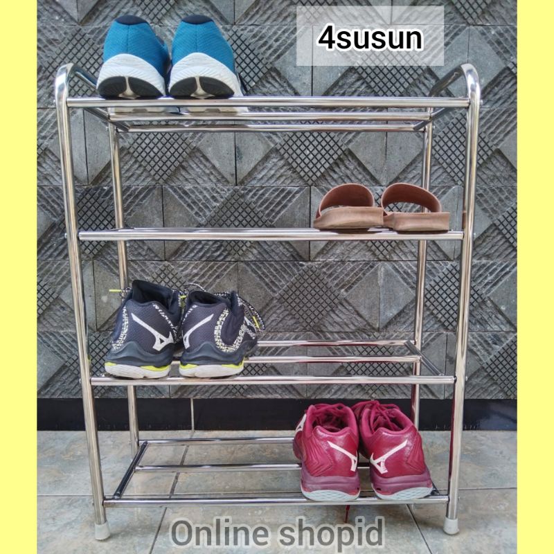 Rak Sepatu Stainless 4 Susun