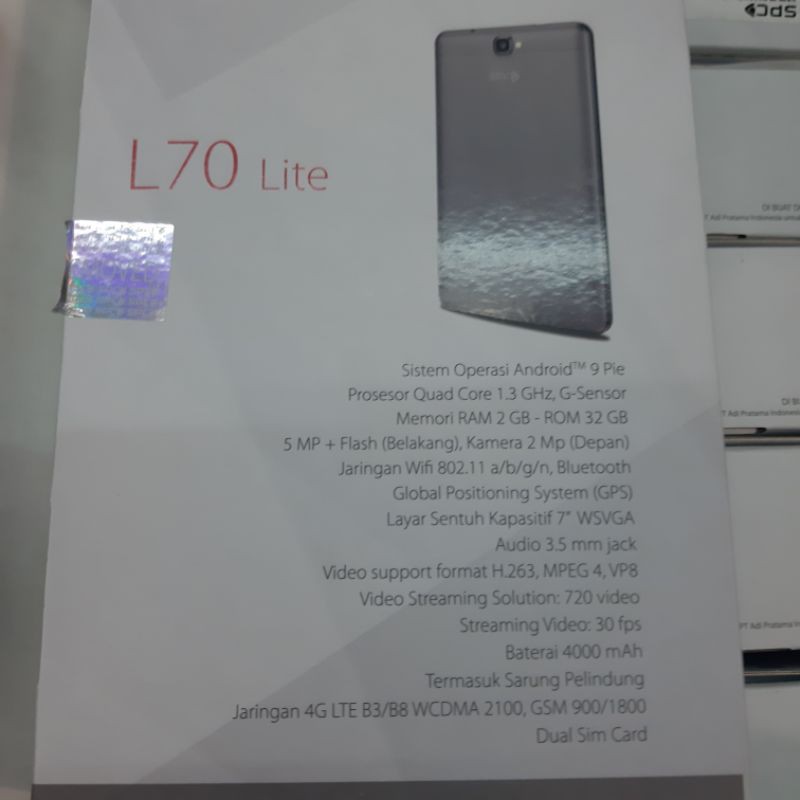 Android SPC L70 lite Memori ram 2gb ,Rom 32gb