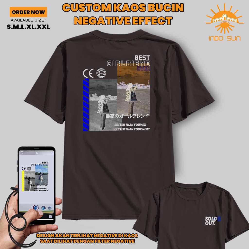 Kaos Baju CUSTOM FOTO NEGATIF STREETWEAR BISA REQUES DESIGN PACAR KALIAN - KAOS NEGATIVO FOREVER CUS