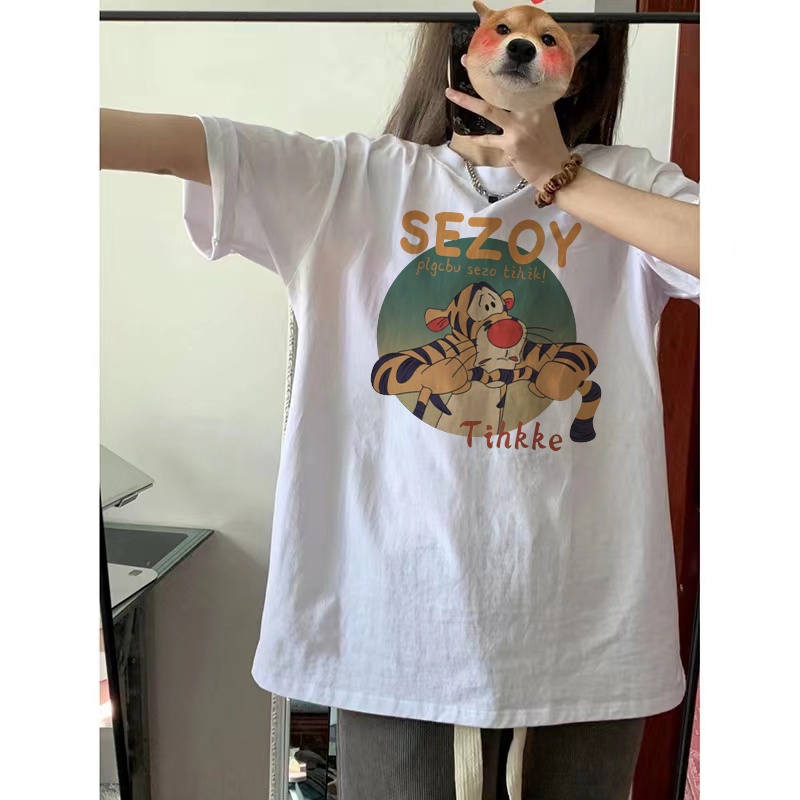 Korean Style Kaos Atasan Wanita Lengan Pendek T-shirt Baju Wanita Kekinian Oversize T-shirt