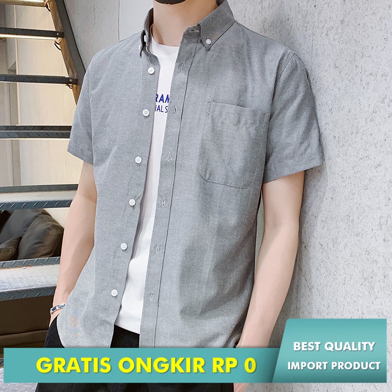 Kemeja Pria Baju baju laki-laki musim panas , baju kerja Korea , baju kerja biasa, baju kapas, baju 