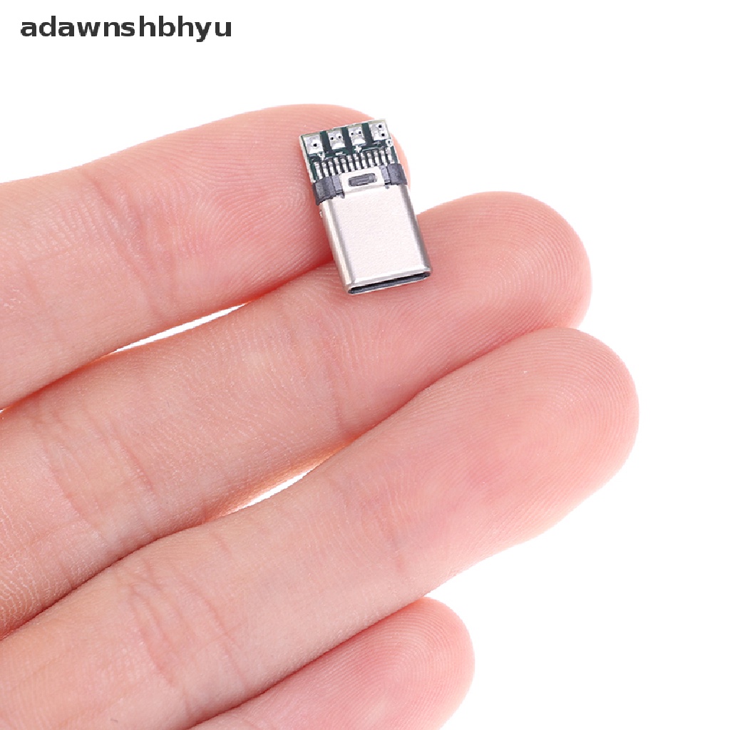 Adawnshbhyu 5/10Pcs USB 3.1 Type C Male DIY Solder Kabel Plug Konektor Soket Papan PC