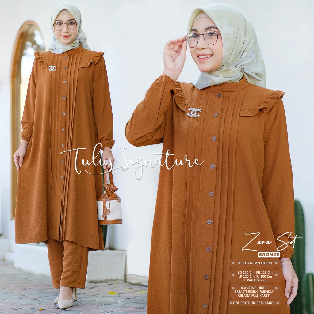 zara/glenka one set setelan set original produk by tulus signature