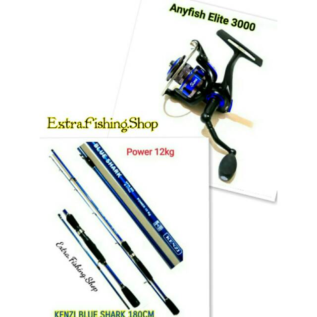 PAKET JORAN KENZI BLUE SHARK REEL ANYFISH ELITE