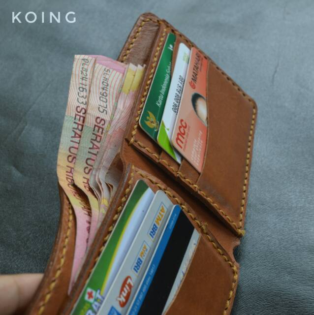 dompet pria bifold kulit asli custom grafir laser nama delion by koing