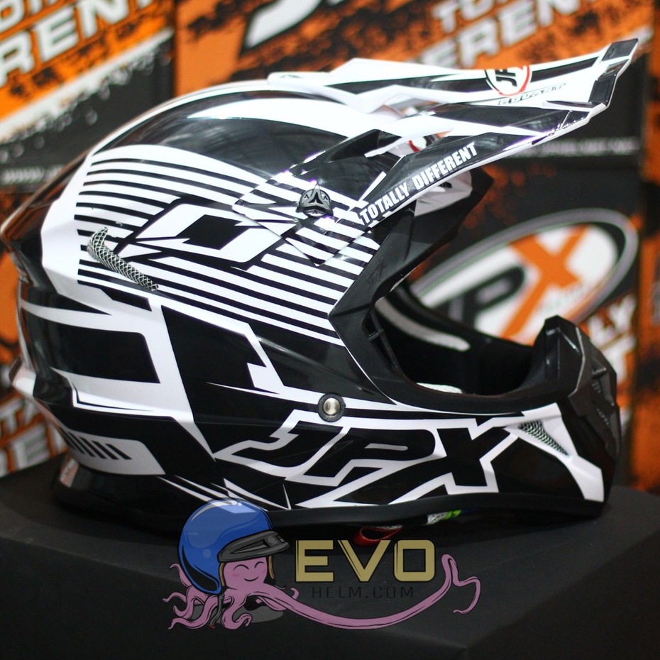 HELM JPX CROSS_FOX1 SERI X12 - PEARL WHITE GLOSS + GOOGLE SNAIL (ONGKIR 2 KG) HELM JPX X12 CROSS ORIGINAL HELM JPX ZEBRA HELM TRAIL KLX ADVENTURE JPX X12 MOTIF ZEBRA PAKET GANTENG GOOGLE SNAIL HELM JPX TERBARU