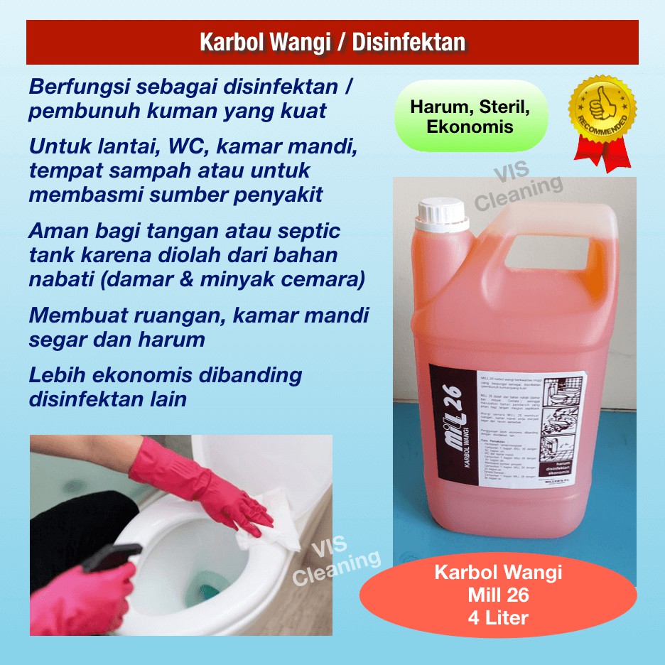 Karbol Wangi / Disinfektan Mill 26 ( Jerigen 4 L )