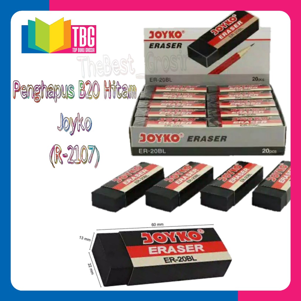 

1 PCS PENGHAPUS BESAR B20 HITAM JOYKO / STIP PENSIL / ERASER (R-2107)