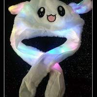 topi boneka bergerak telinga tik tok led dan tidak led karakter kartun