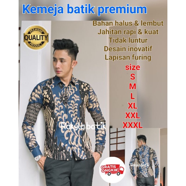 KEMEJA BATIK PRIA PREMIUM FURING KAIN BATIK SARIMBIT BATIK TULIS