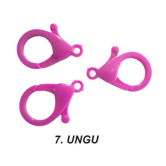 Kaitan Kokot Udang Plastik Claps Plastik Uk 35mm Warna/i Doff Harga/Pc-7. UNGU