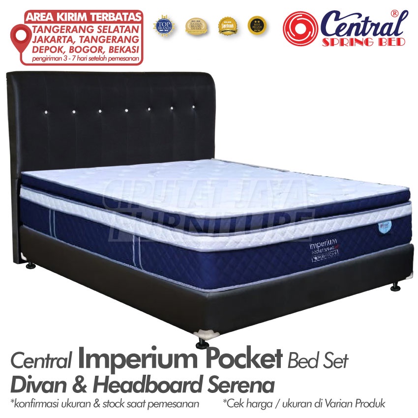 Springbed Central Imperium Pocket Spring bed set Headboard Serena
