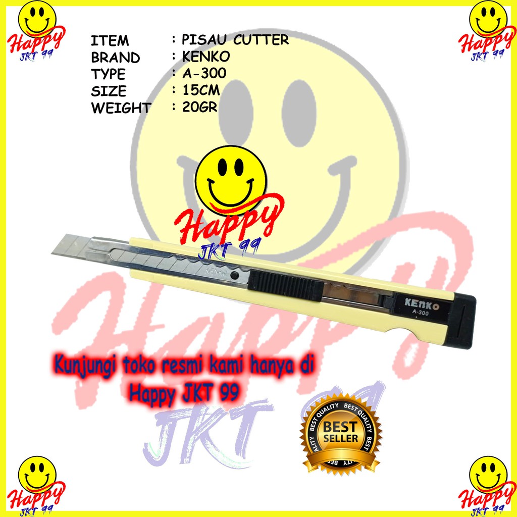 [ HAPPY JKT 99 ] PISAU CUTTER KECIL KENKO A-300 A300 A 300