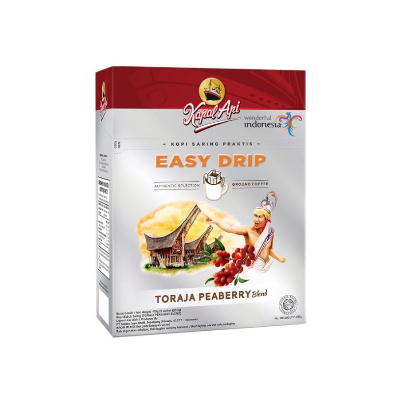 

Kapal Api Easy Drip Toraja Peaberry Box (5 x 10gr)