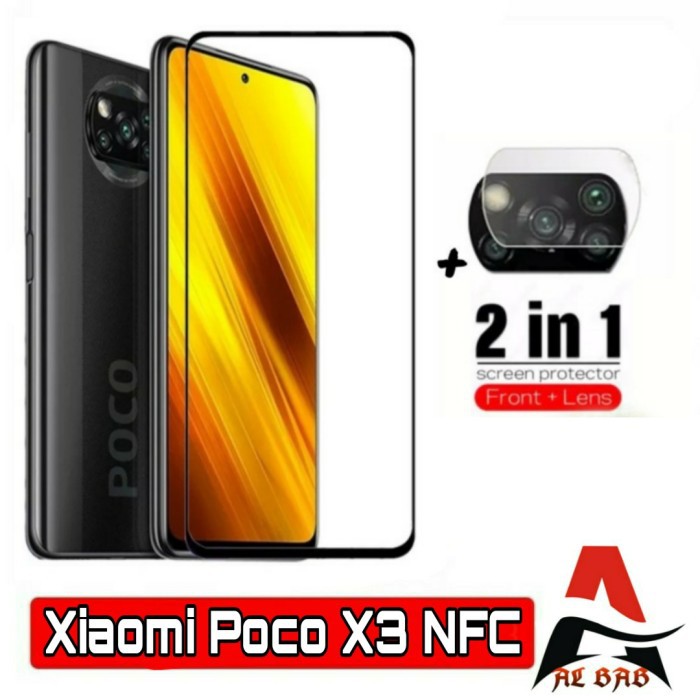 TEMPERED GLASS XIAOMI POCO X3 NFC / POCO X3 PRO FULL COVER BONUS TEMPERED GLASS CAMERA