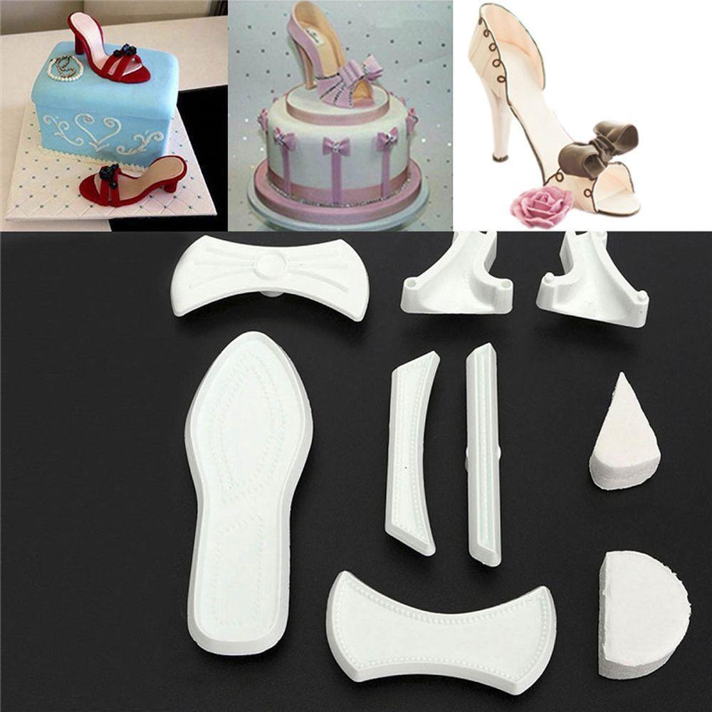 Solighter 9pcs/Set Cetakan Fondant Kue Fashion Sugarcraft Alat Dekorasi Plastik