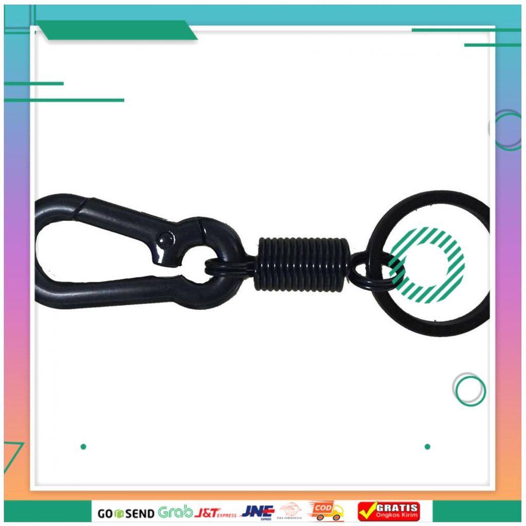 (BISA COD) FTIHSHP Karabiner dengan Per Stainless Steel - LC-1118-6