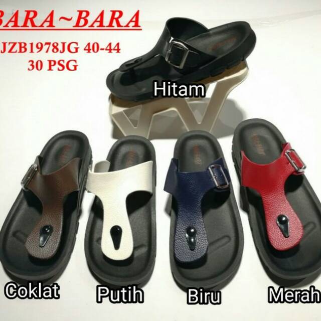 Sandal jepit pria jelly karet import bara bara