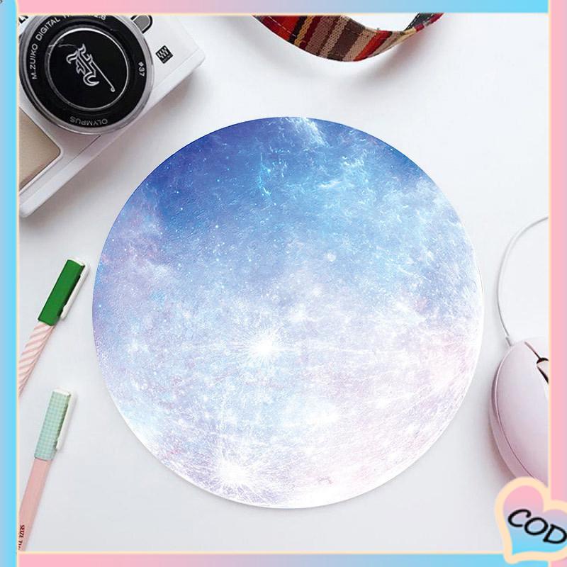 COD❤️ 10 Gaya Desain Seni Kartun Mouse Pad Round Office Mouse Pad-A.one