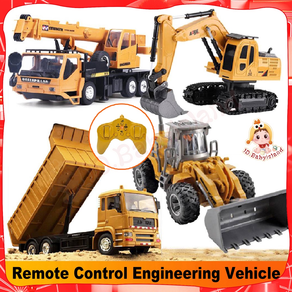 [cod] RC Remote Control Excavator Bulldozer Crane Dump Truck Mainan Hadiah Kendaraan Rekayasa