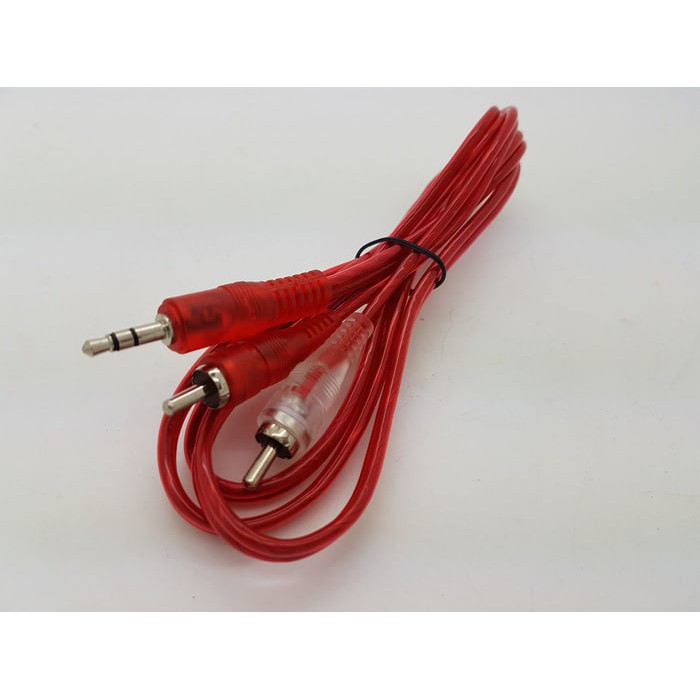 Kabel 3.5mm to RCA transparan Stereo Audio dari HP ke Speaker 1,5m