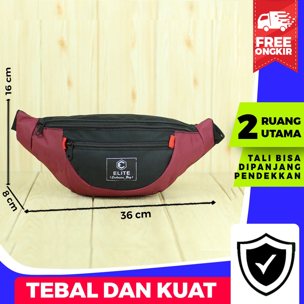 Tas Pinggang Laki-Laki Distro Bahan Tebal Bagus Keren Slempang Pria Hangout Selempang Murah Meriah