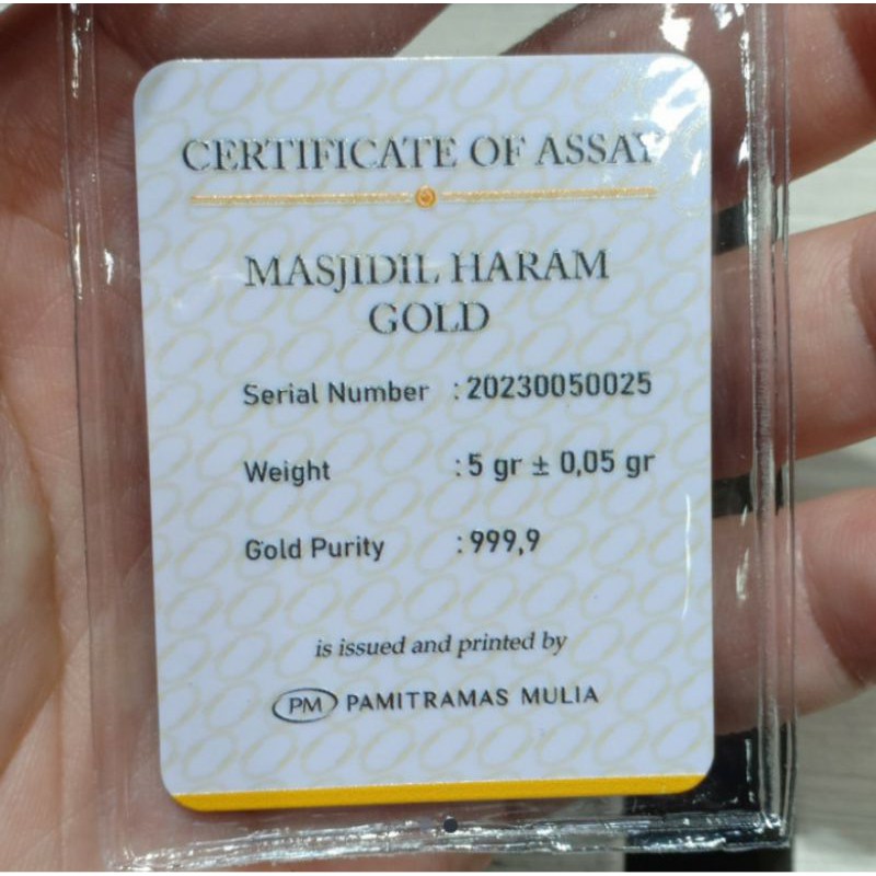 5 gr masjidil haram sertifikat PM/king halim