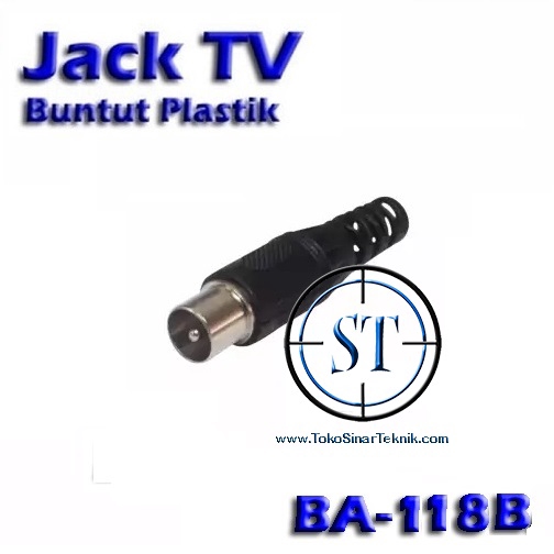 BA-118B Jack Antena Buntut Plastik Colokan Antena Tv Body Plastik ujung Besi Buntut Cowok Male Jantan