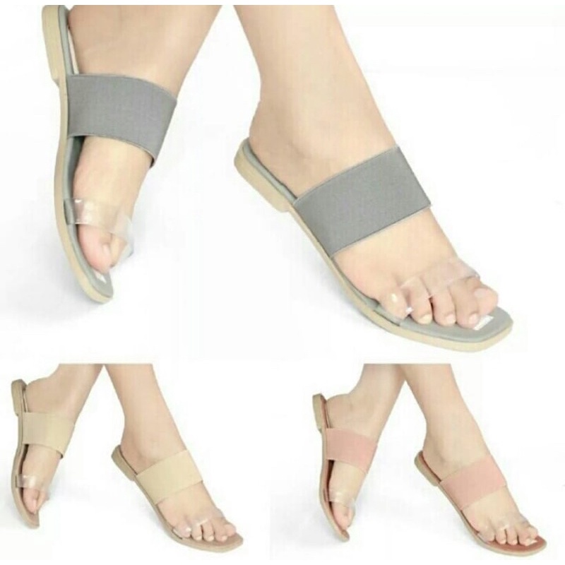 SANDAL TEPLEK WANITA TALI DEPAN KARET WEBBING