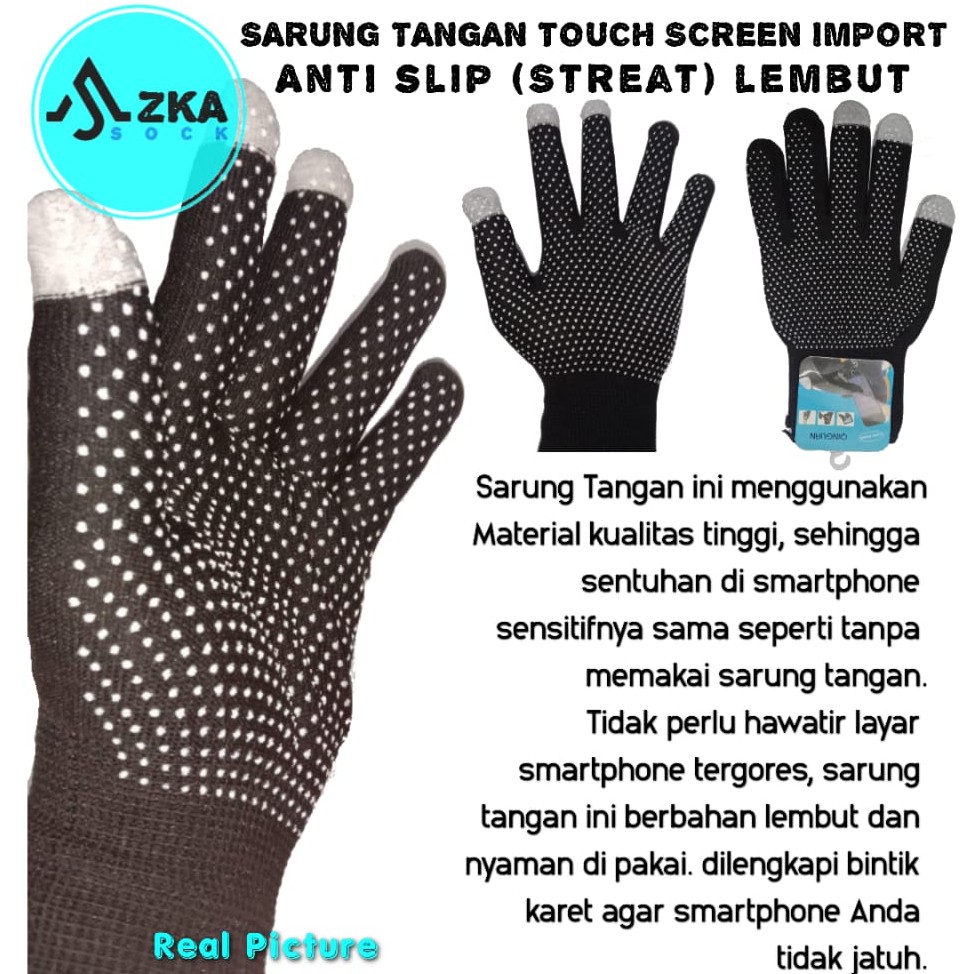 SARUNG TANGAN TOUCH SCREEN IMPORT ANTI SLIP (STREAT)