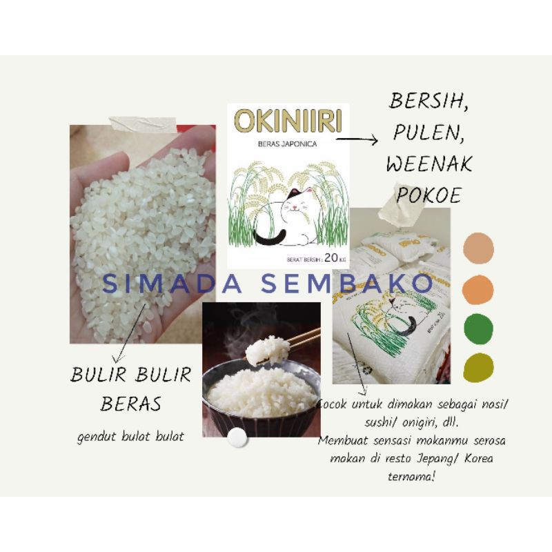 

Beras Japonica Okiniiri 20 kg Excellent Quality dan ORI