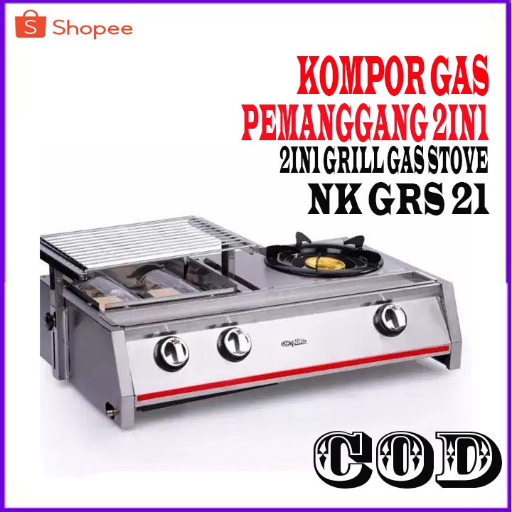 Niko NK GRS21 Kompor Gas Pemanggang 2in1 original BERGARANSI RESMI 1 TAHUN MANTAP