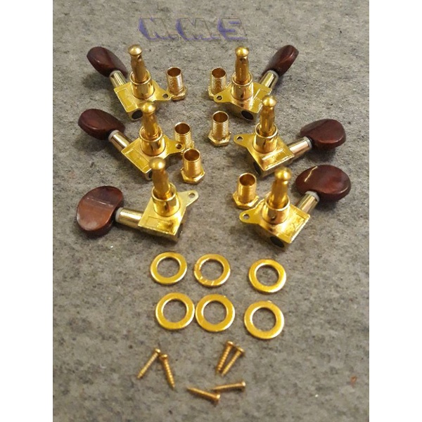 Driyer Grover Golden Boy Tuning Peg Tuning Machine Pemutar Senar Gitar Akustik  1 set