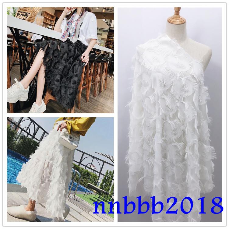 Kain Jacquard Bahan Sifon Motif Bunga Bulu Burung Merak Warna