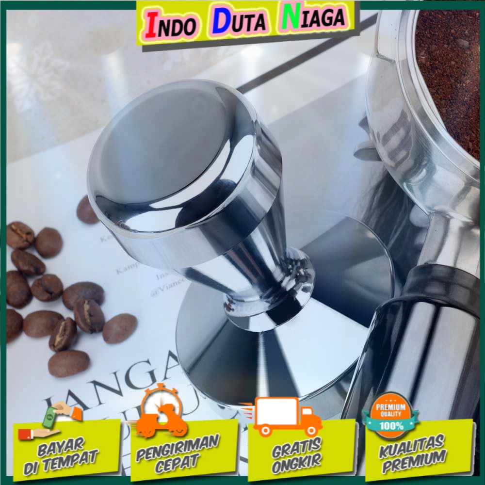 One Two Cups Tamper Kopi Espresso Flat Stainless Steel 51mm - SS51