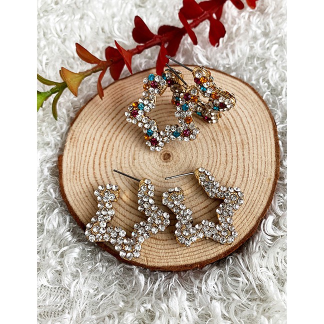 LRC Anting Tusuk Fashion Alloy Studded Five-pointed Star Stud F768XX